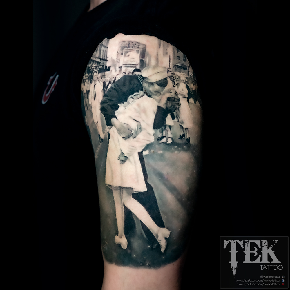 Healed New York tattoo
