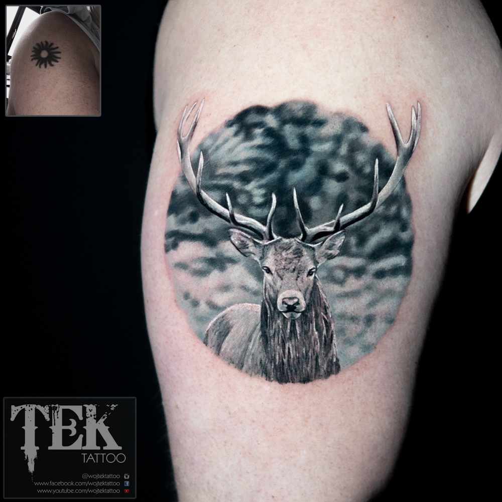 Deer cover up tattoo